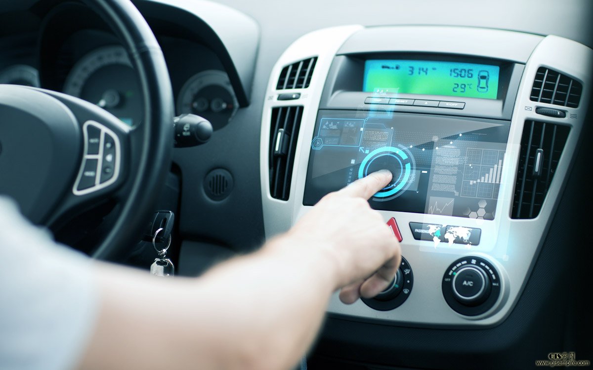 transportation and vehicle concept - man using car control panel